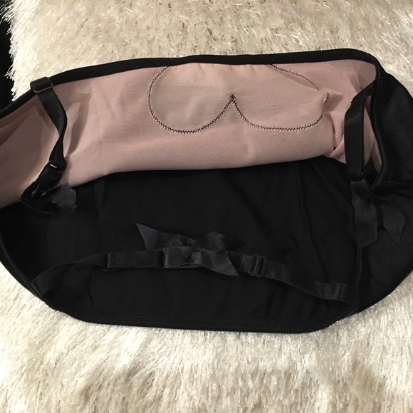 Victoria Secrets garter skirt black and pale pink heart accent size XS/S - Picture 4 of 5